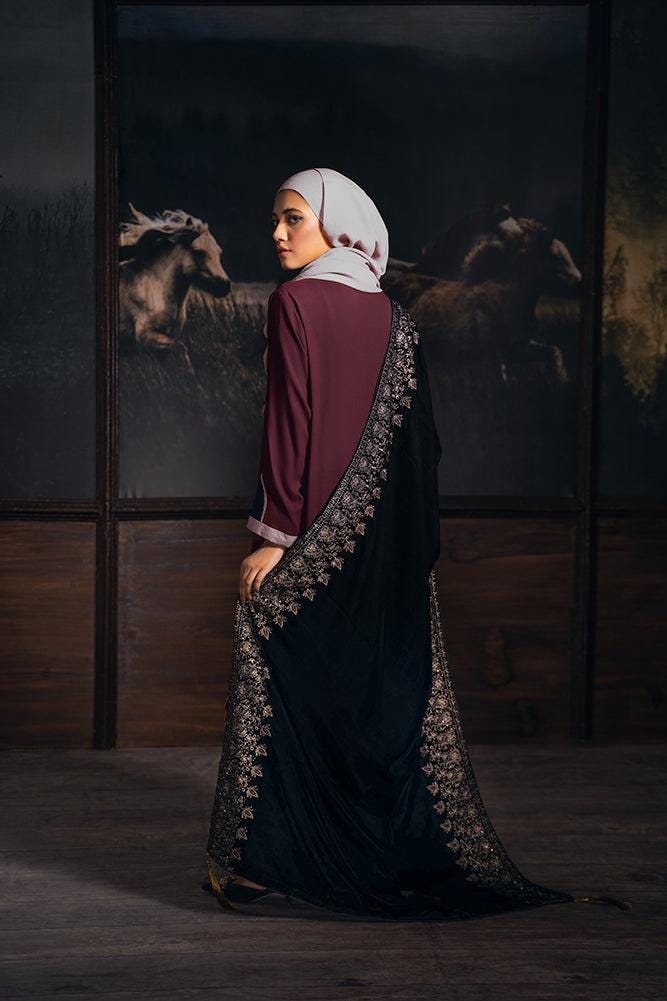 velvet motif dark Velvet Bridal Shawl, Kashmiri Style