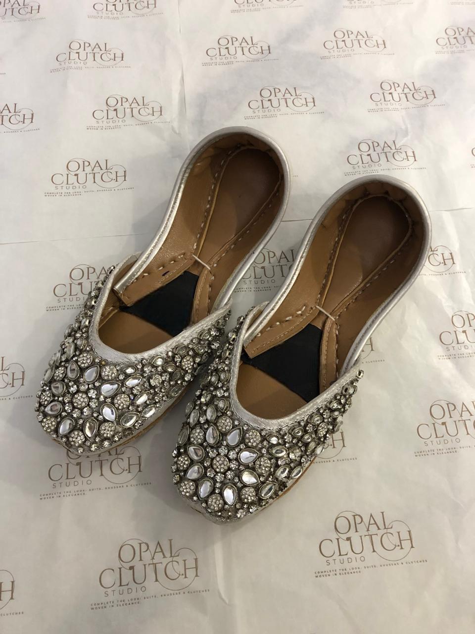 Silver Kundan Bridal Jutti: Handmade Indian Wedding Khussa