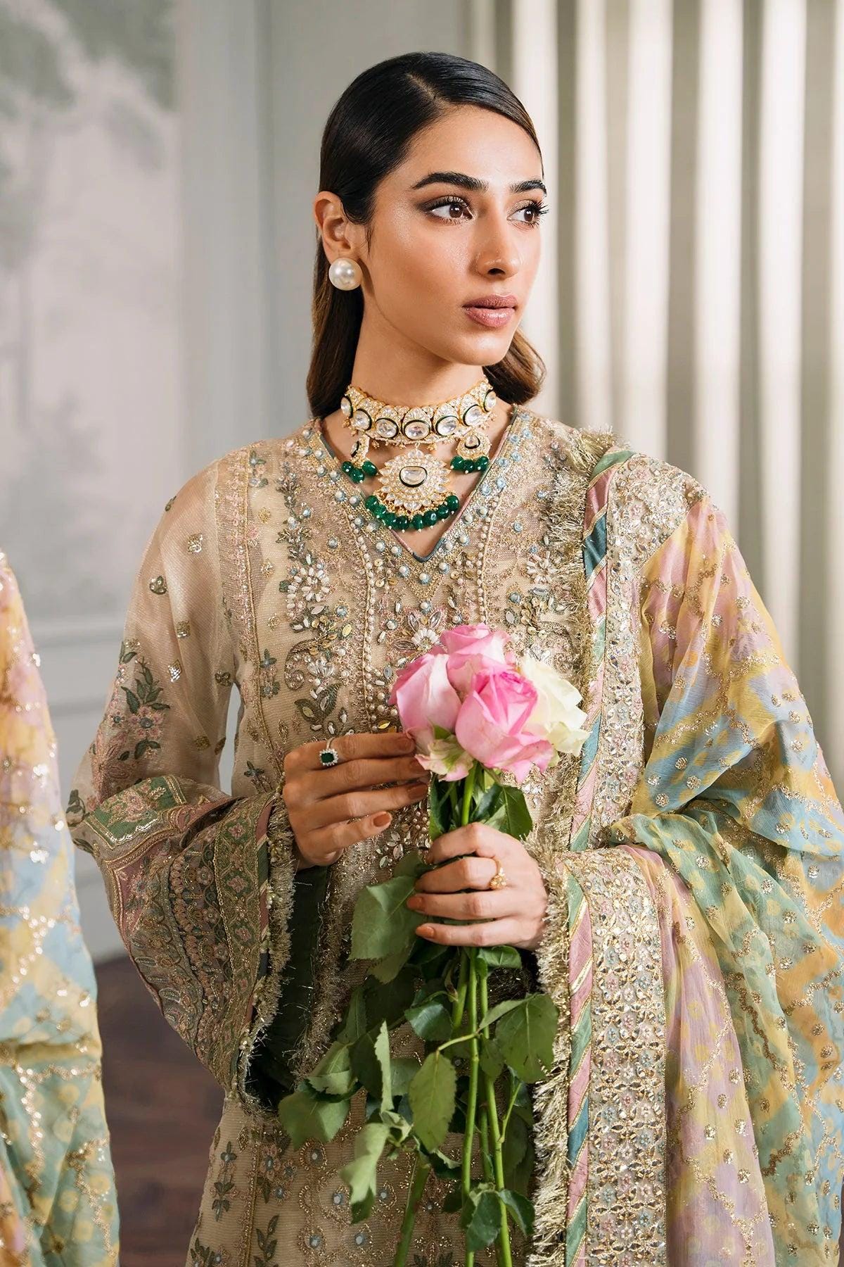 Embroidered Masuri Kurta Palazzo Suit | Pakistani 3-Piece Dress