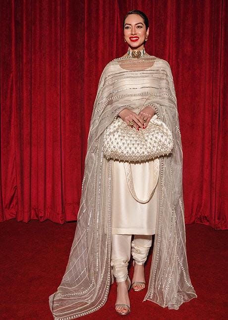 Ivory Buttersilk Shalwar Kameez with Pearls Dupatta, Custom Color