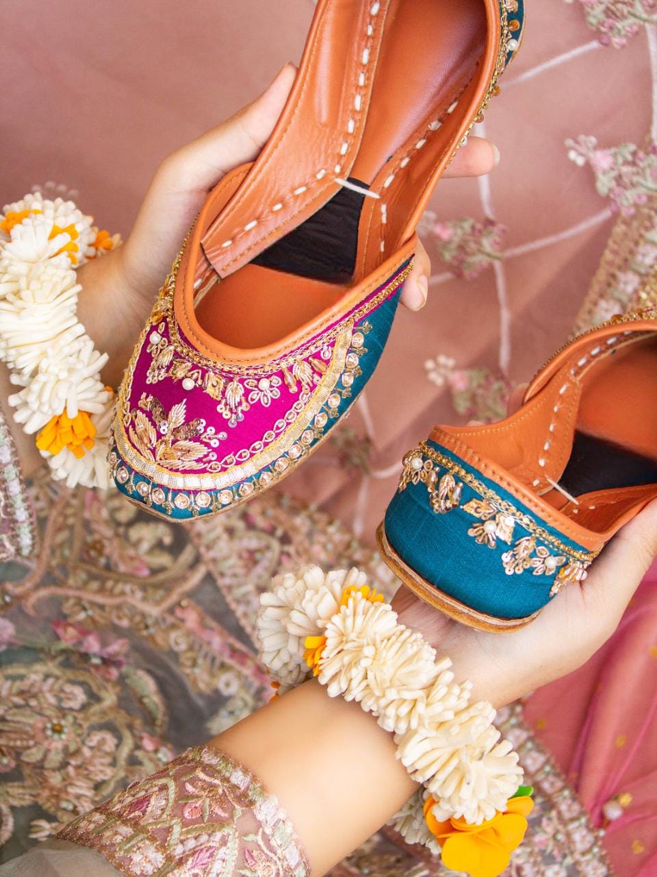 Handmade Khussa Shoes for Women – Custom Sahal Khussay Punjabi Jutti – Traditional Wedding & Festive Footwear