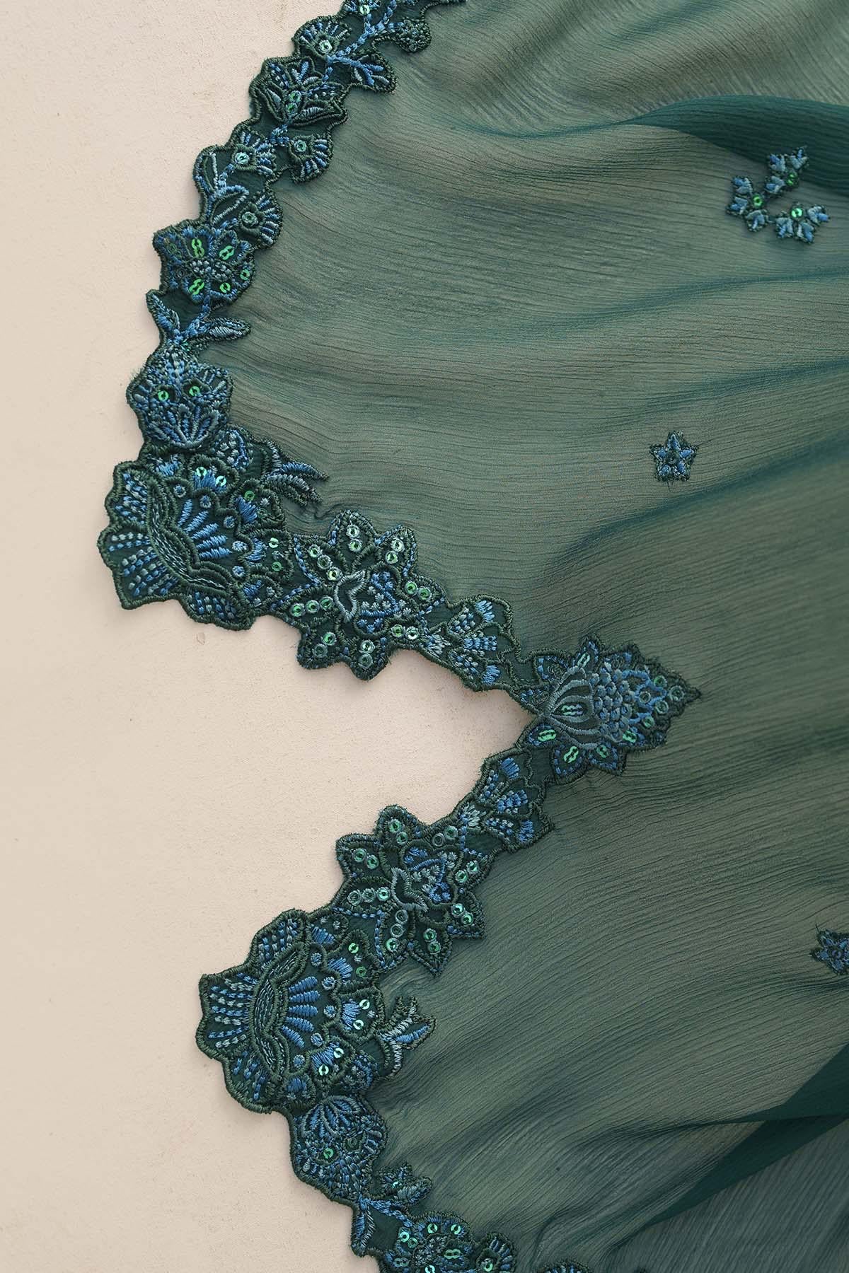 Handmade Silk Kurta Pant Set: Embroidered Chiffon Dupatta, Pakistani Dress