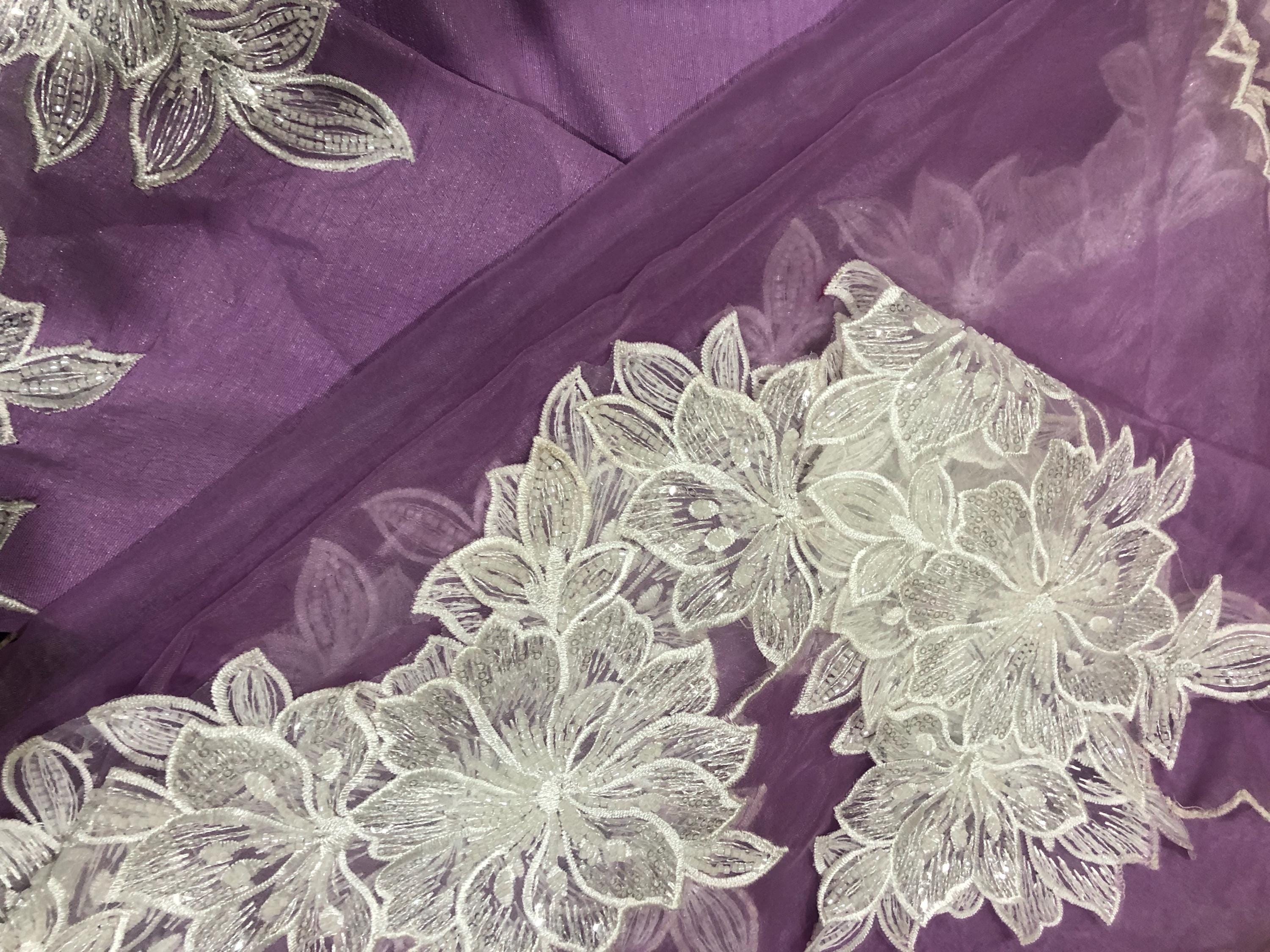 Handmade Silk Kurta Pant Set: Embroidered Organza Dupatta, Party Wear