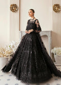 Black Embroidered Net Maxi Gown: Pakistani Wedding Reception Dress