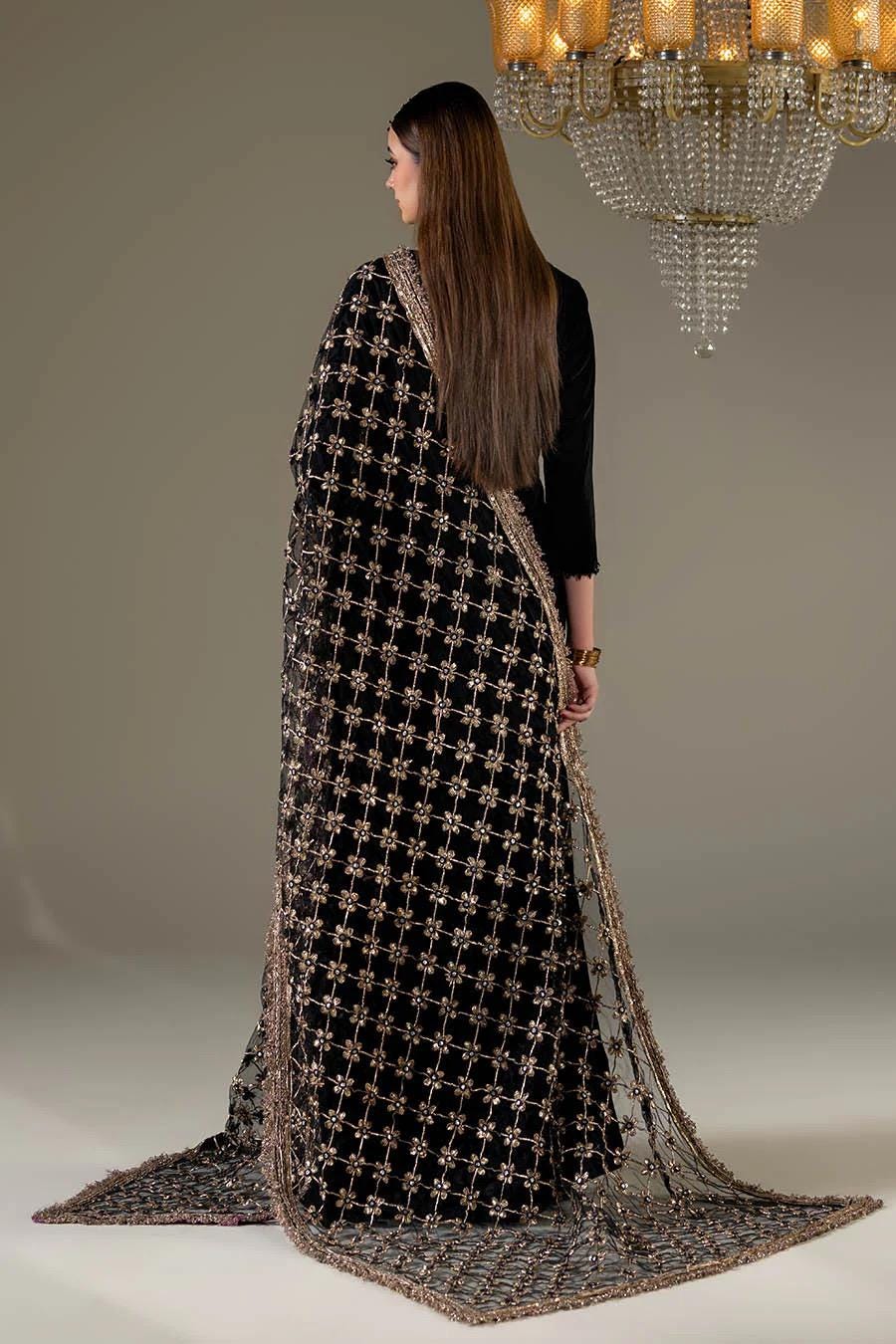 Velvet Pakistani Dress with Gota Dupatta, Festive Sharara Outfit