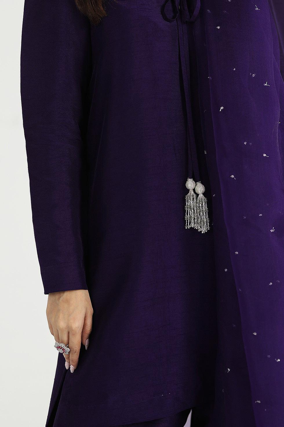 Korean Silk Farshi Shalwar Kameez: Indian Wedding Outfit with Organza Dupatta