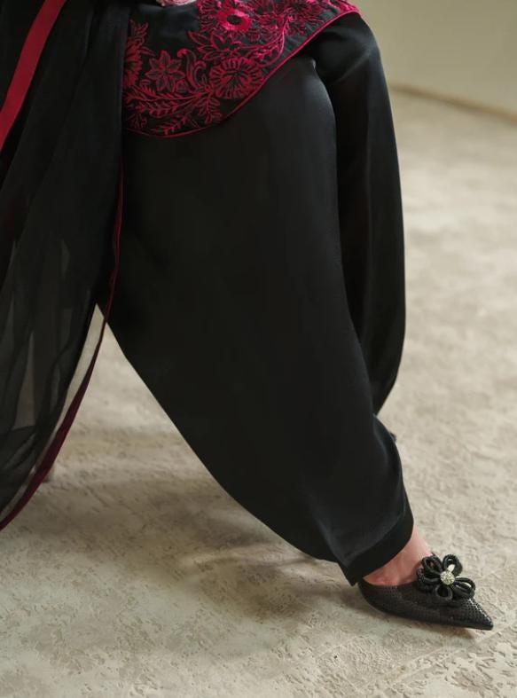 Blue Silk Sharara Suit: Indian Dress with Organza Dupatta