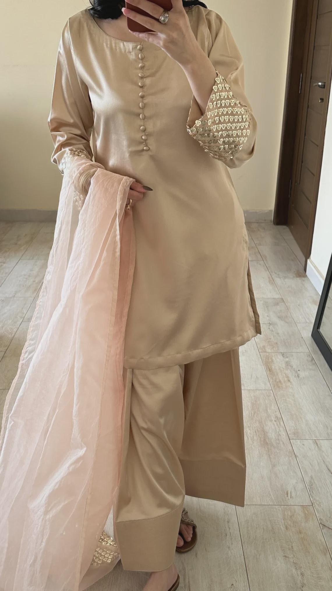 Gold Mirror silk color Farshi shalwar|Eid|Diwal|Free shippingi,Punjabi Suit |Farshi Suit Salwar Kameez Suits Stunning Three-Piece pakistani