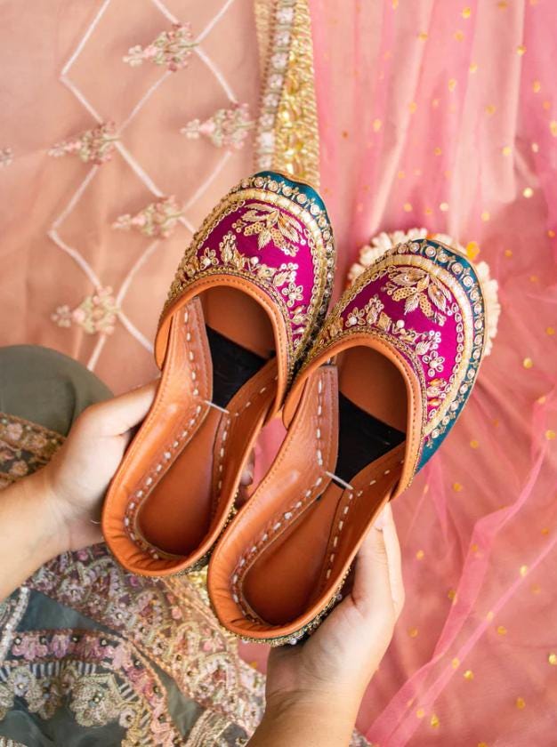 Handmade Khussa Shoes for Women – Custom Sahal Khussay Punjabi Jutti – Traditional Wedding & Festive Footwear