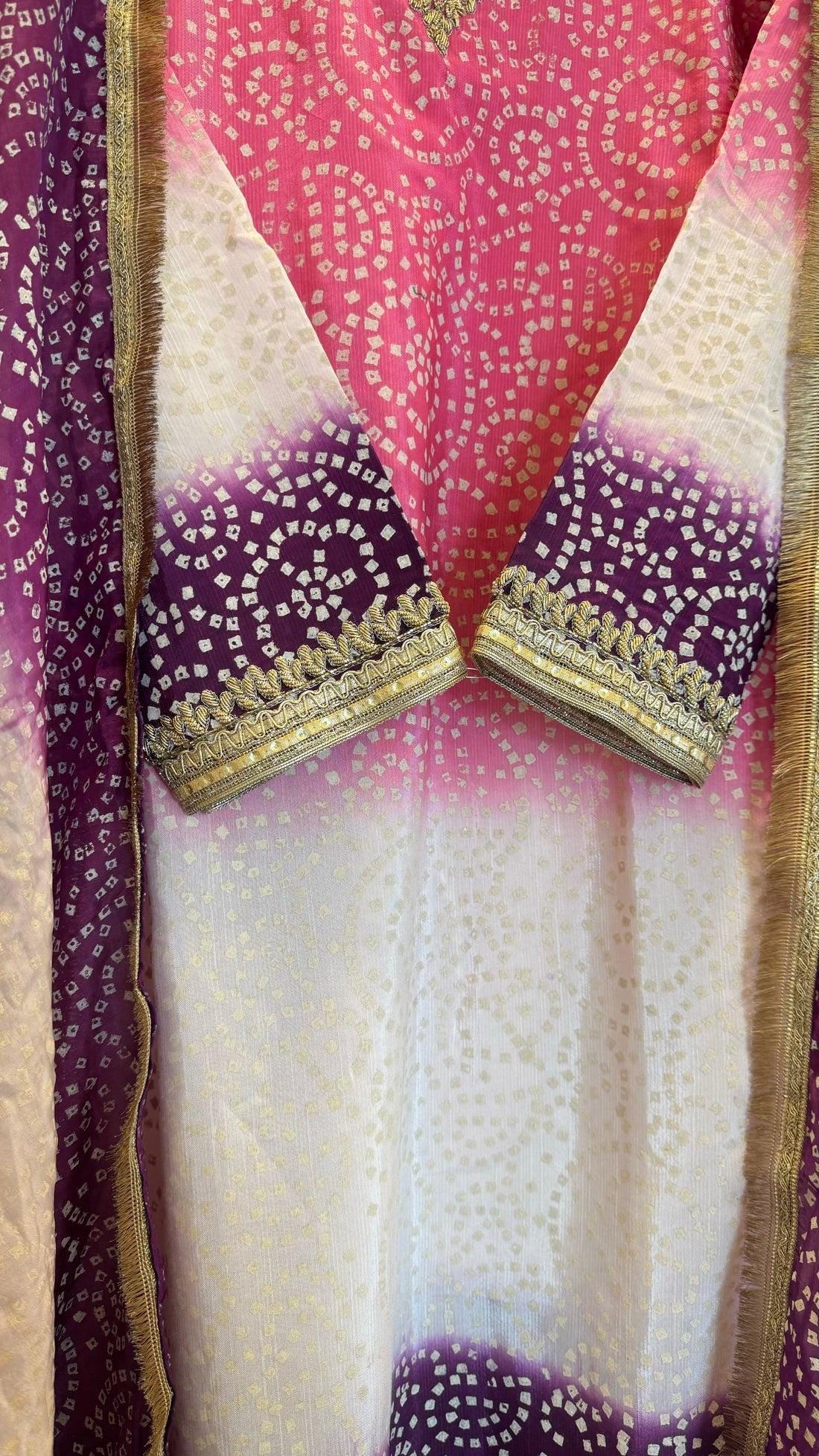 Pink Chunri Shalwar Kameez, Raw Silk Pakistani Dress Set
