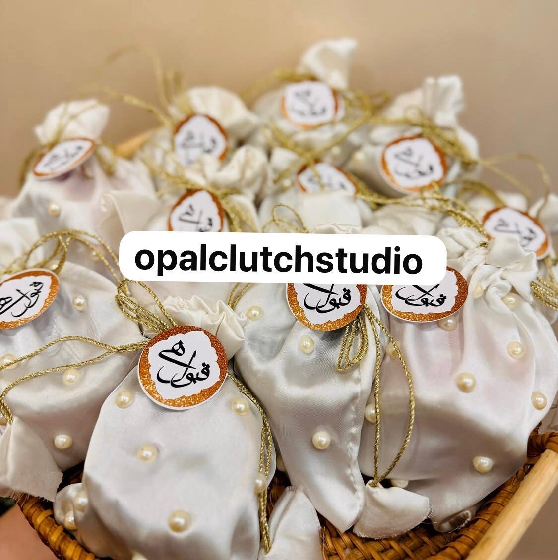 Nikkah Favors, Custom Qabool Hai Pouches, Muslim Wedding (100 pc)