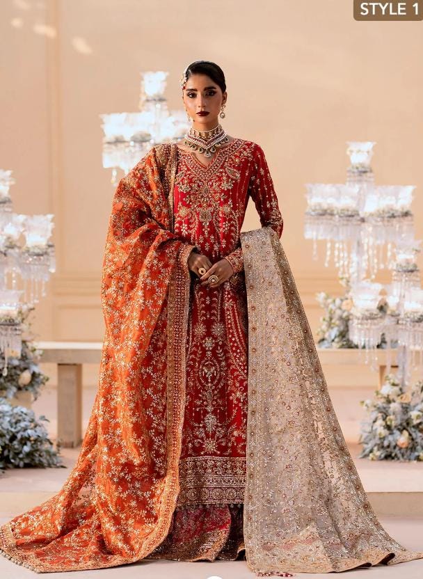 Hand Embroidered Gold Tissue fancy Dupatta: Indian Wedding Shawl