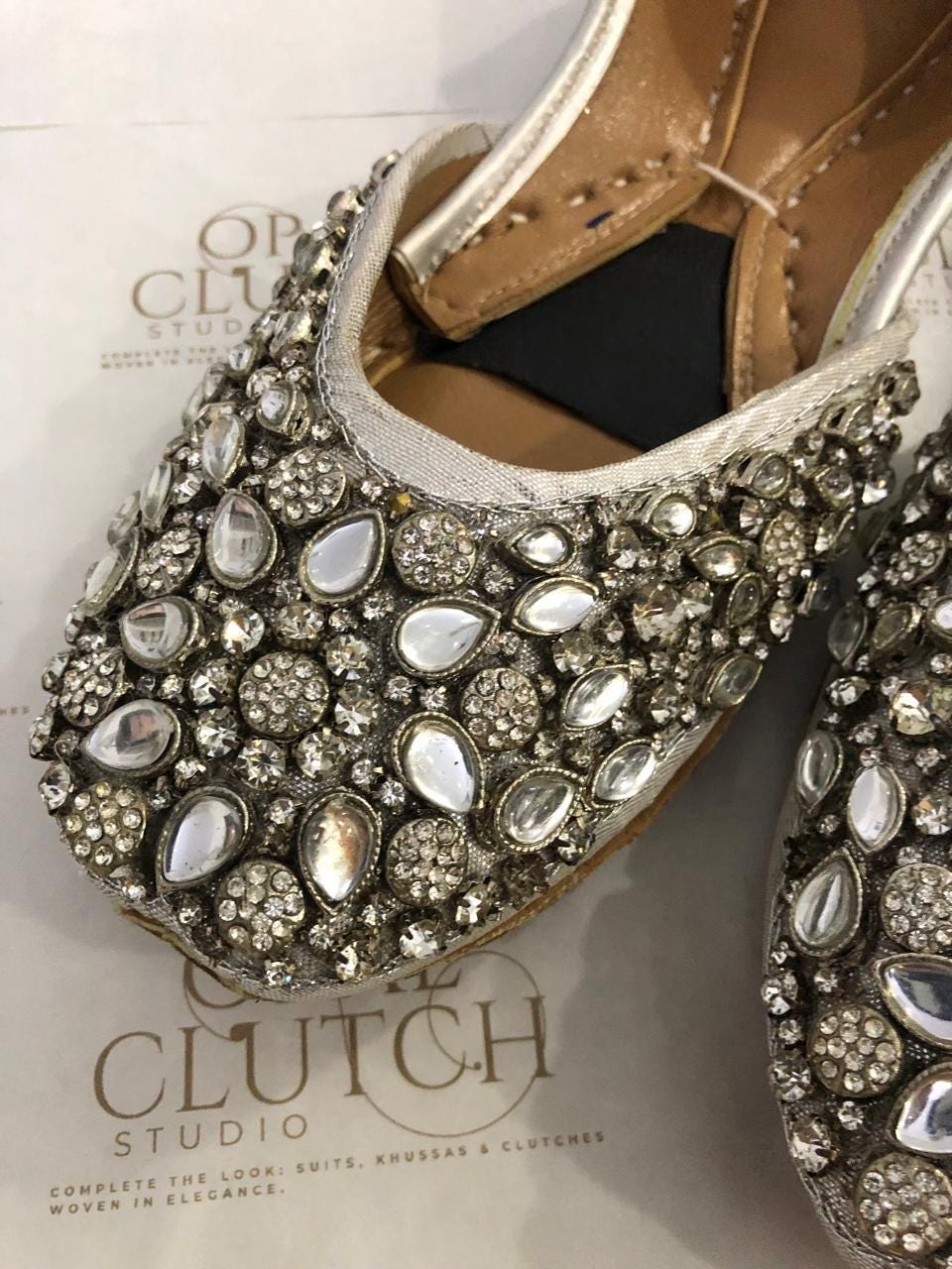 Silver Kundan Bridal Jutti: Handmade Indian Wedding Khussa