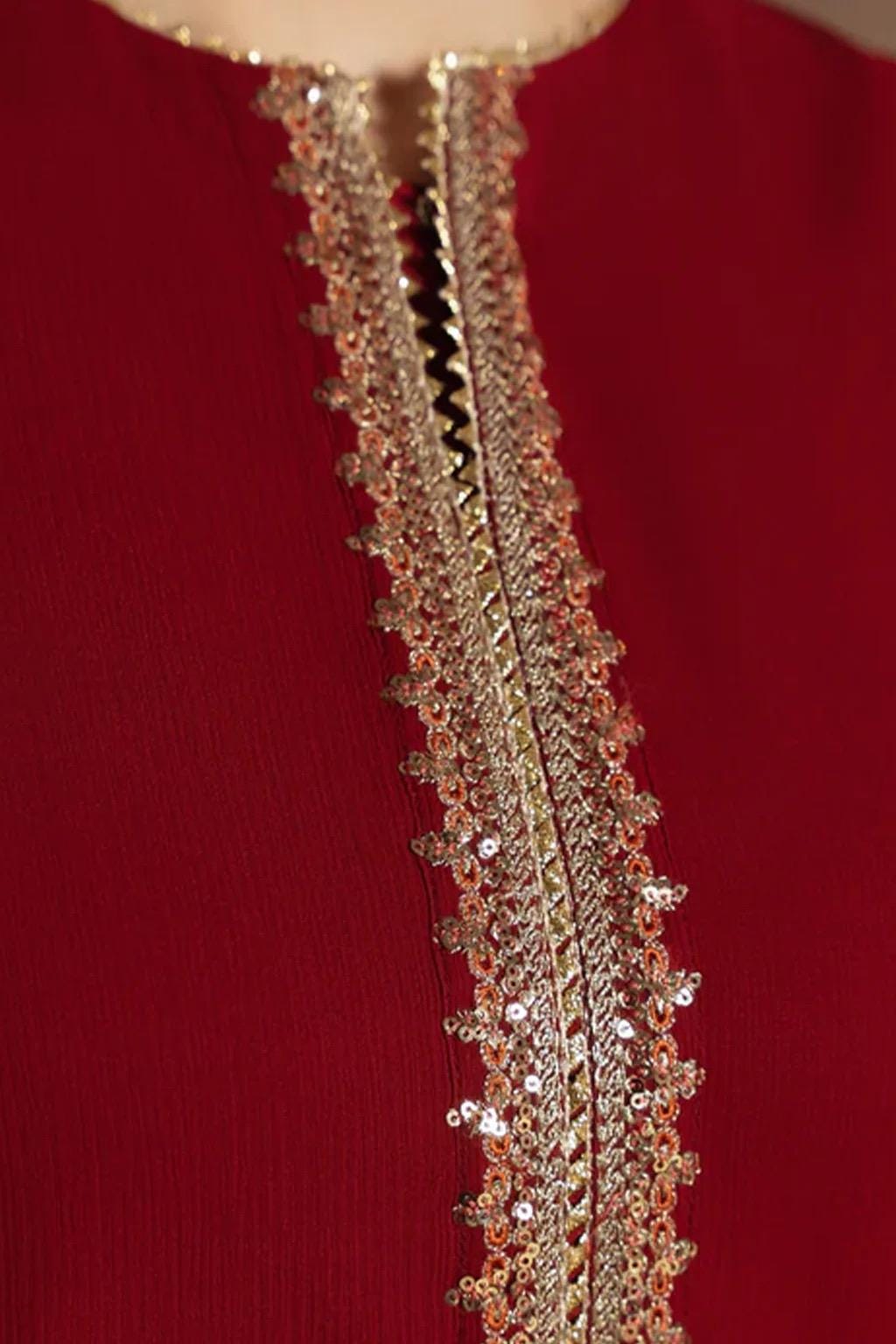 Red Sequin Sharara Suit, Indian Pakistani Dress, 3 Piece