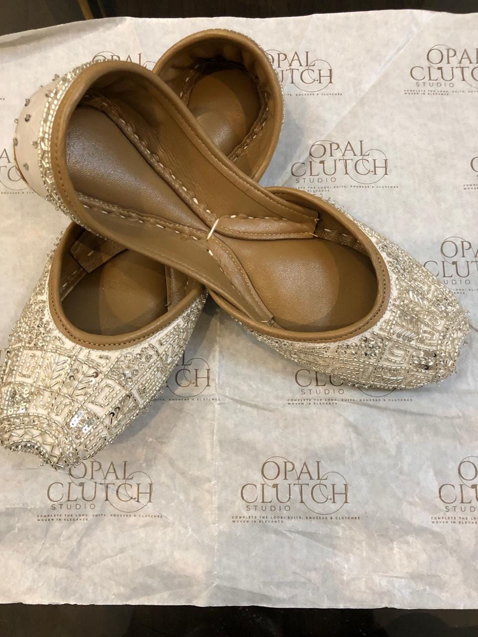 Handcrafted Silver White Vegan Jutti: Indian Wedding Mojari Khussa