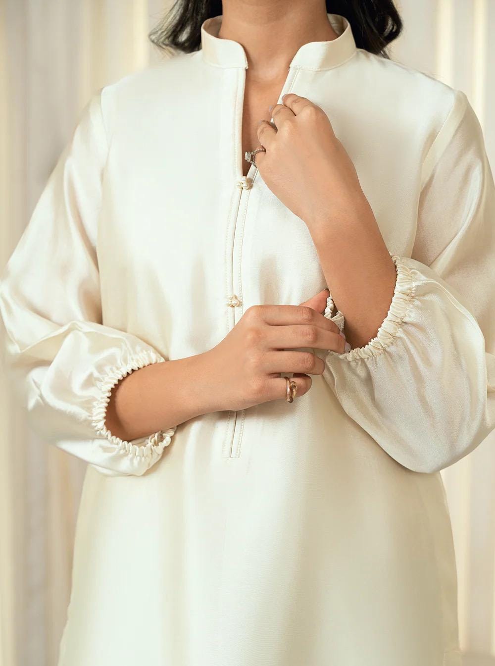 Silk Shalwar Kameez Suit with Organza Dupatta