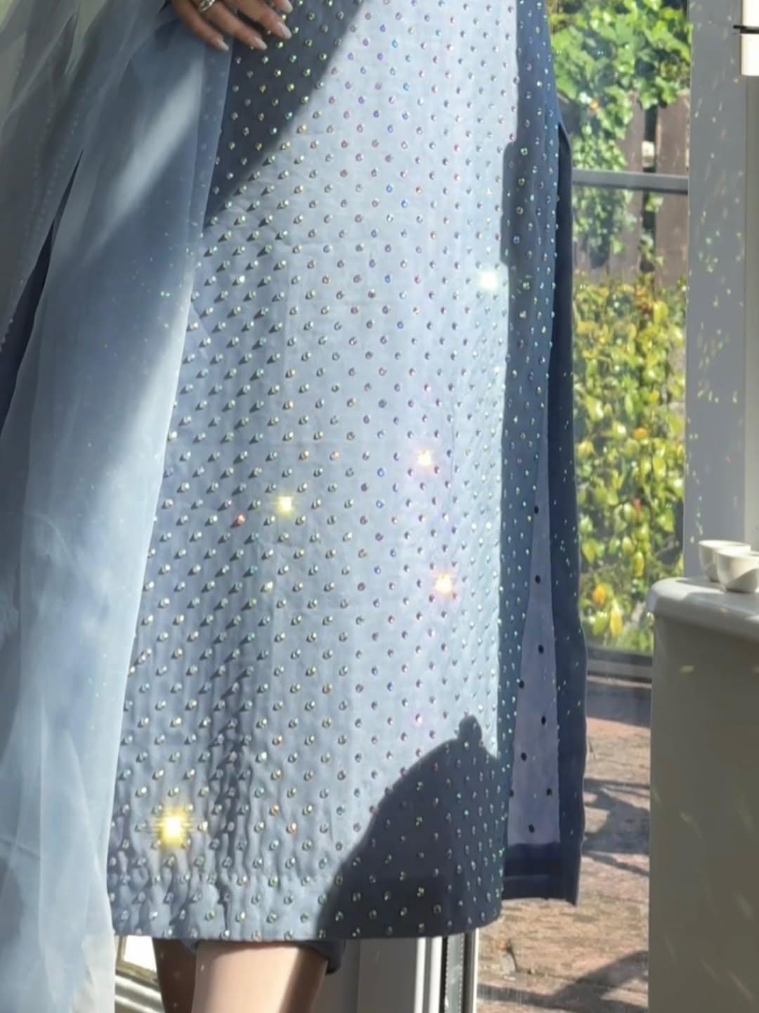 Sequin Organza Pakistani Suit: 3-Piece Wedding Guest Dress