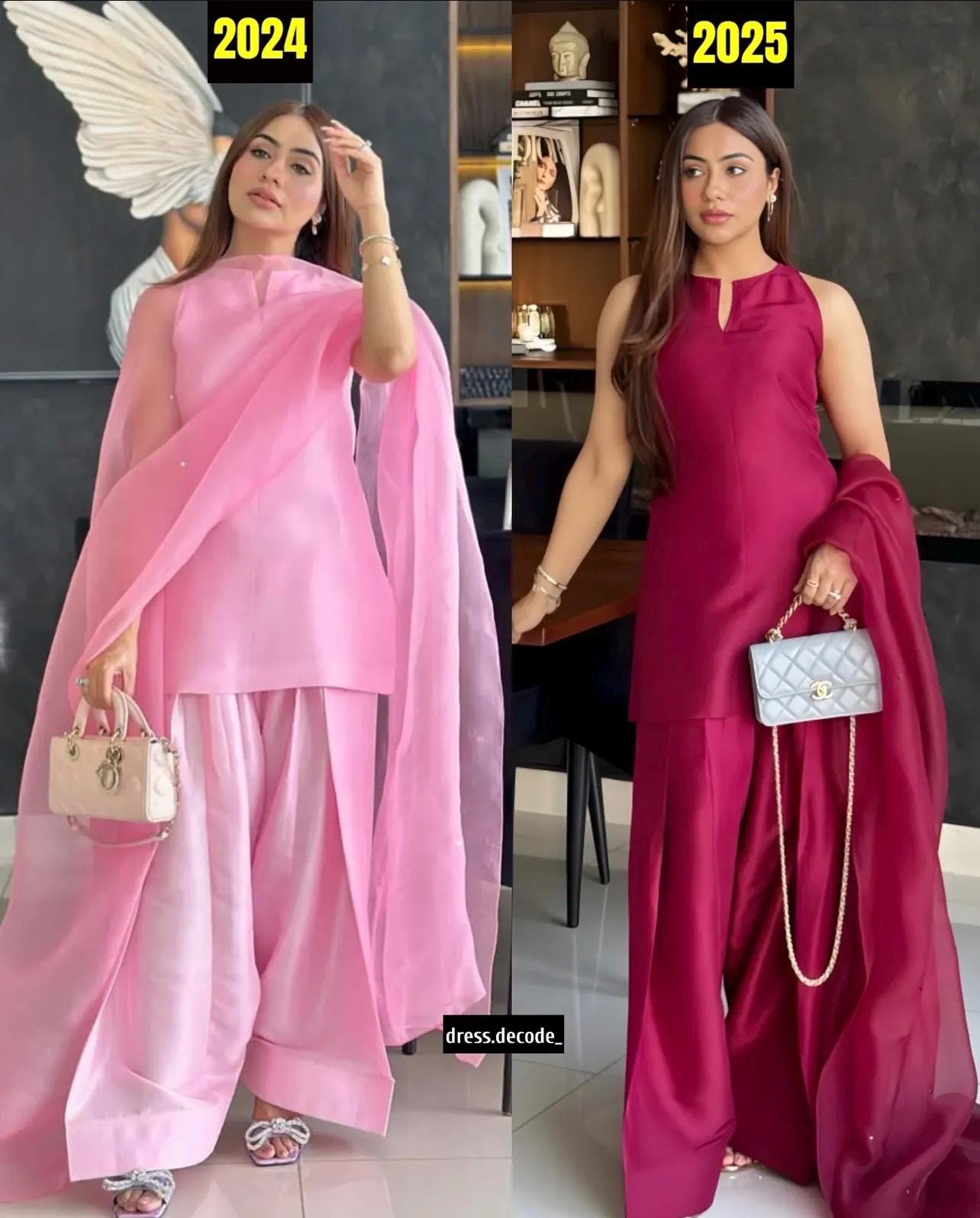 Raw Silk Farshi Shalwar Suit: 3-Piece Indian Dress