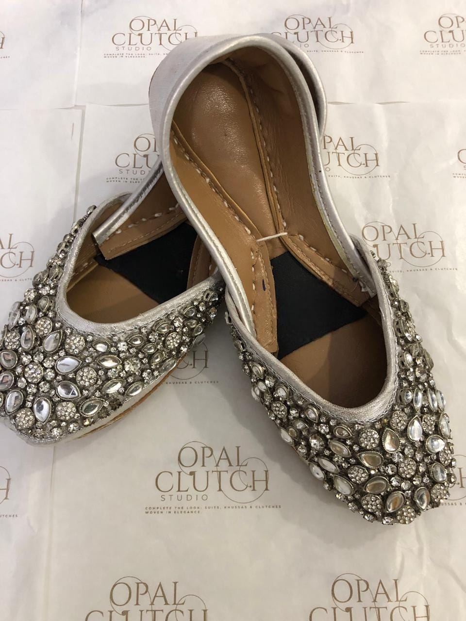 Silver Kundan Bridal Jutti: Handmade Indian Wedding Khussa