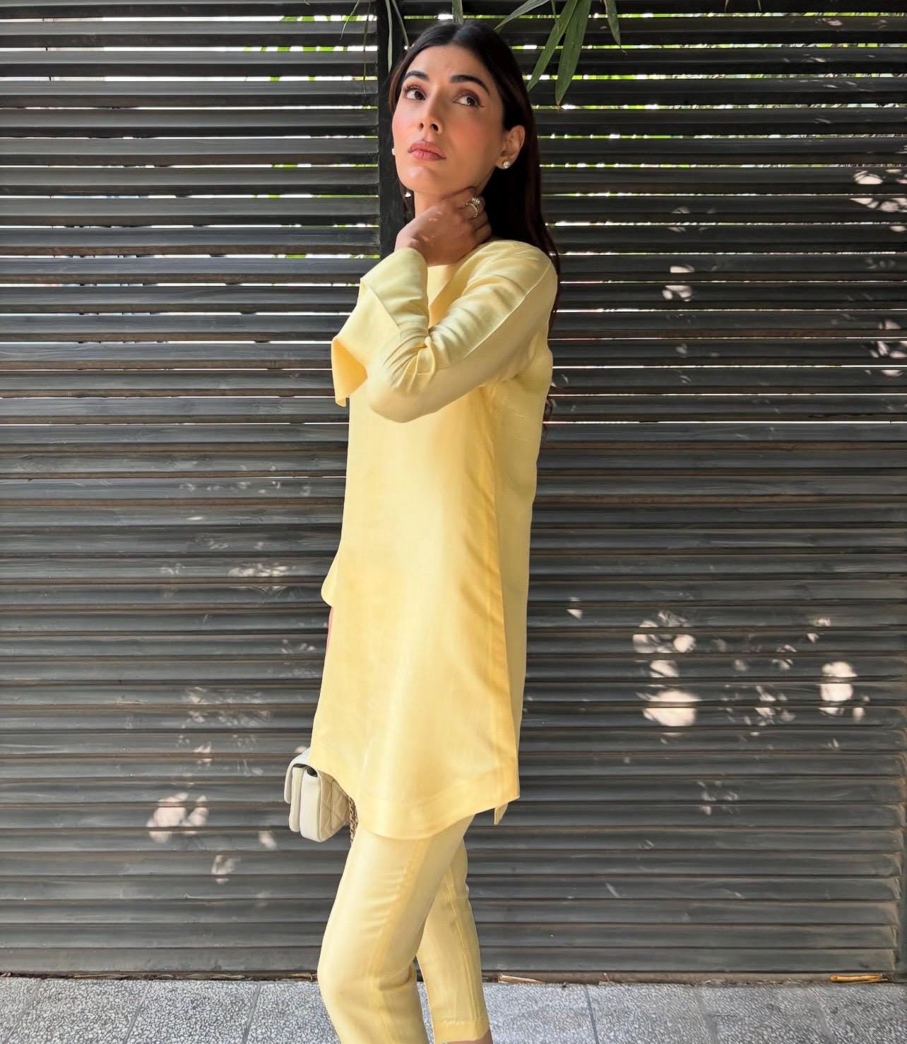 Silk Shalwar Kameez Set: Sheesha Silk Tunic, Custom Colors