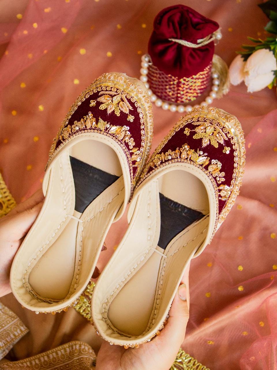 Handmade Khussa Shoes for Women – Custom Sahal Khussay Punjabi Jutti – Traditional Wedding & Festive Footwear