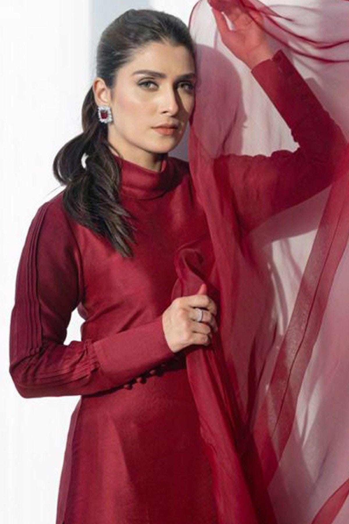 Handmade Silk Kurta Pant Set: Indian Designer Dress with Organza