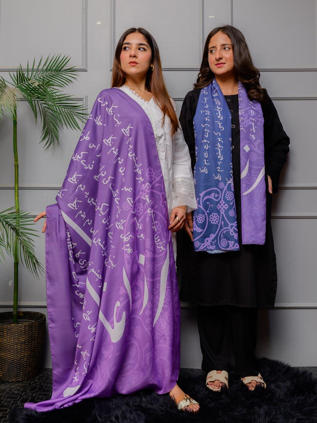 Elegant Arabic Calligraphy Scarf – Odhni| Lightweight Hijab | Modest Fashion ShawlDuppaata