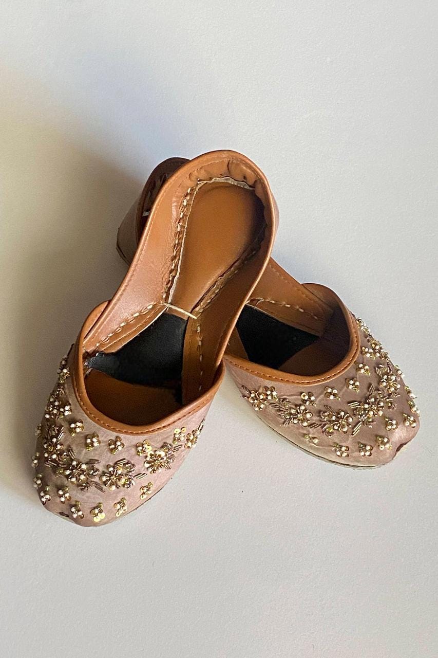 Pastel Khussa Shoes: Handmade Pakistani Bridal Flats