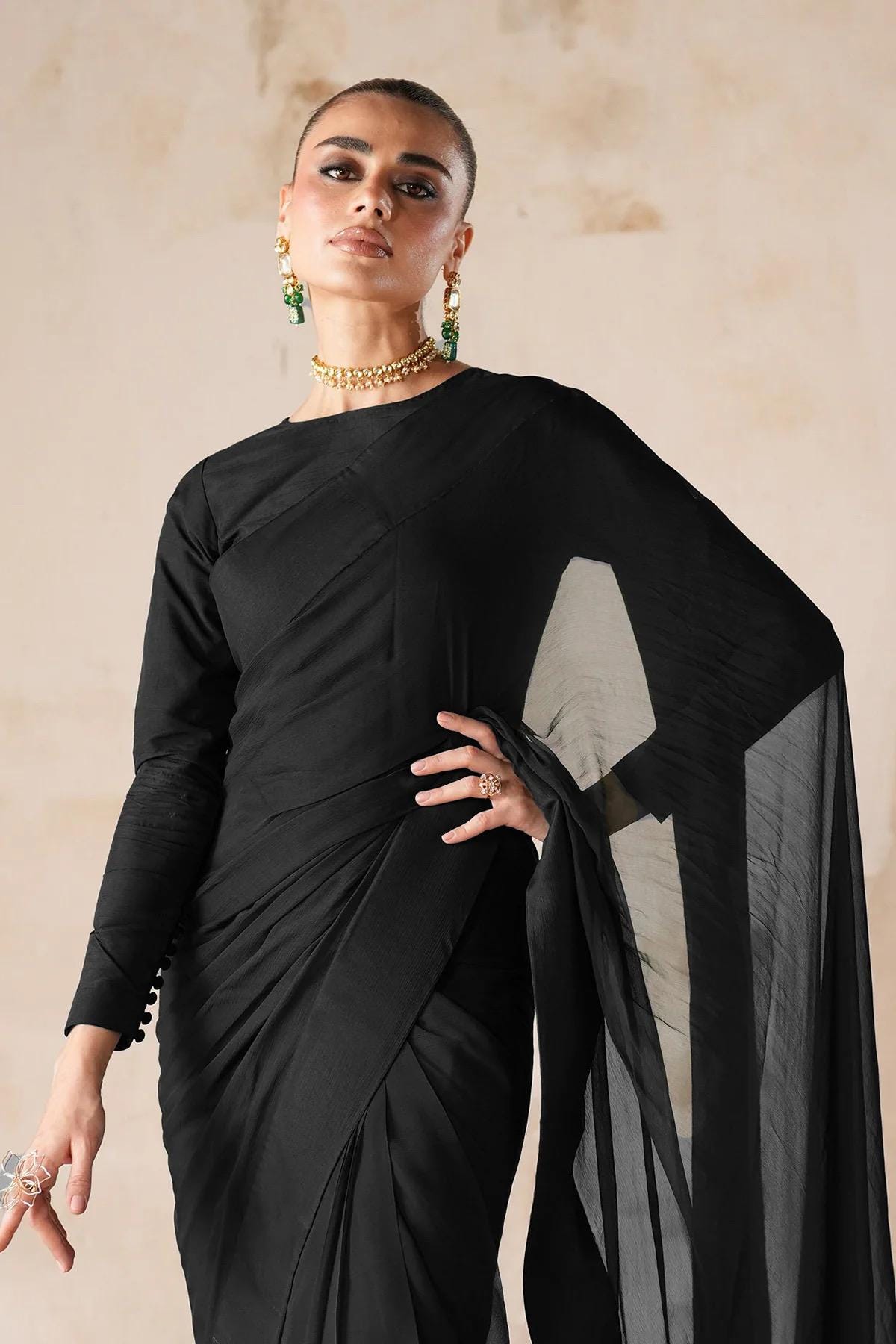 Plain Chiffon Saree, Indian Party Wear, Raw Silk Blouse