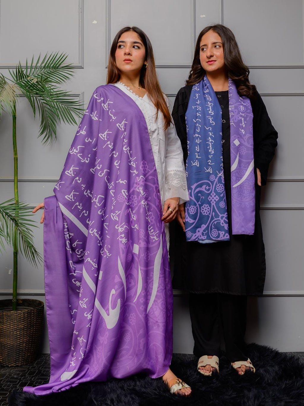 Elegant Arabic Calligraphy Scarf – Odhni| Lightweight Hijab | Modest Fashion ShawlDuppaata