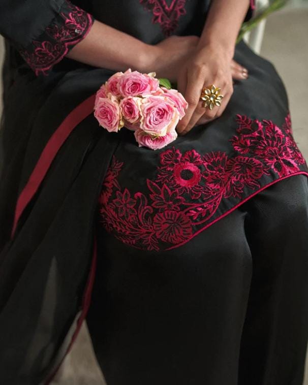 Blue Silk Sharara Suit: Indian Dress with Organza Dupatta