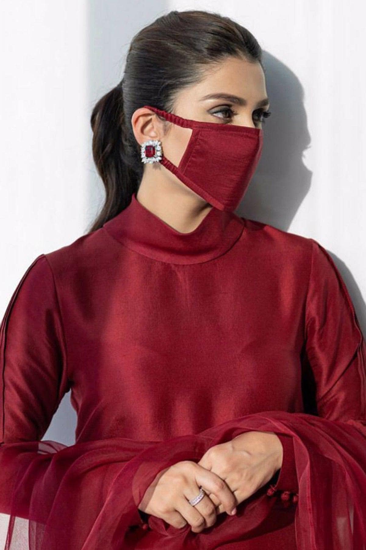 Handmade Silk Kurta Pant Set: Indian Designer Dress with Organza