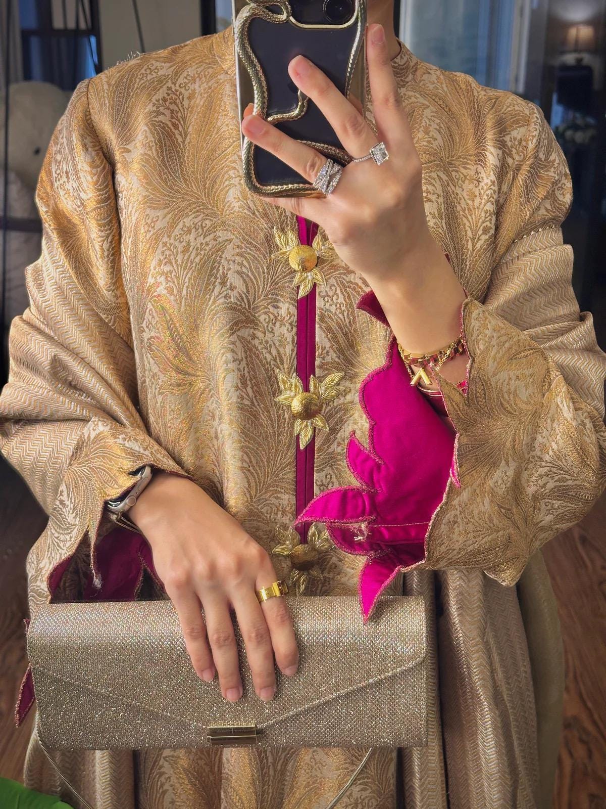 atlas banarsi gold Kameez Shalwar, Pakistani Mirrorwork 3pc Outfit