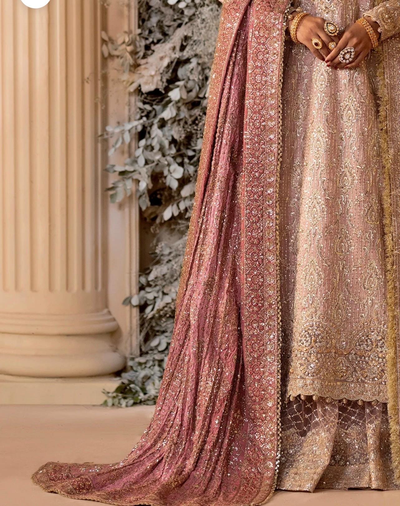 Pink Wedding Dupatta: Pakistani Kamdani Shawl with Sequin Embroidery,kamdani duppata,bridal shawl for women,indian wedding,pakistani wedding