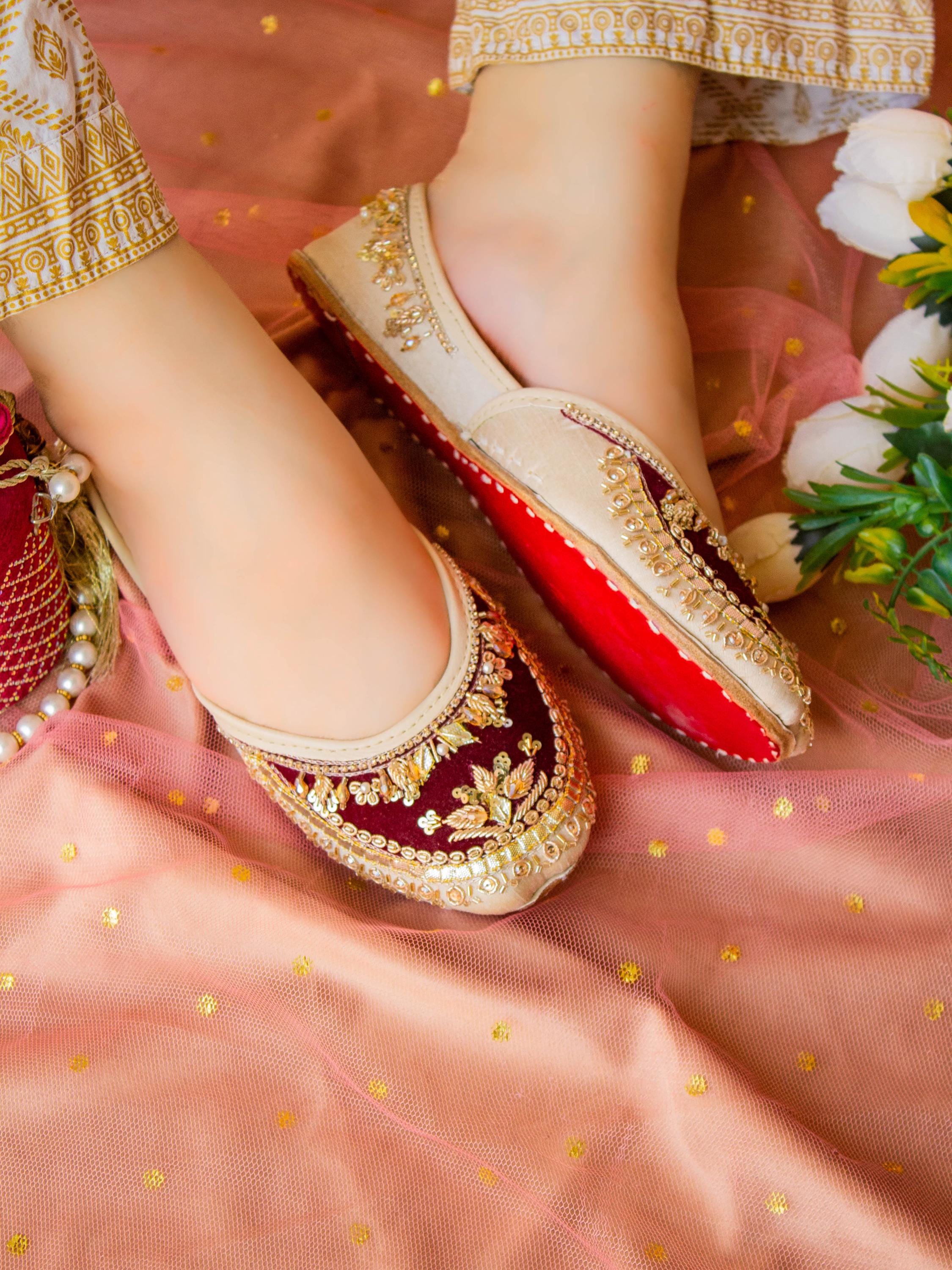 Handmade Khussa Shoes for Women – Custom Sahal Khussay Punjabi Jutti – Traditional Wedding & Festive Footwear