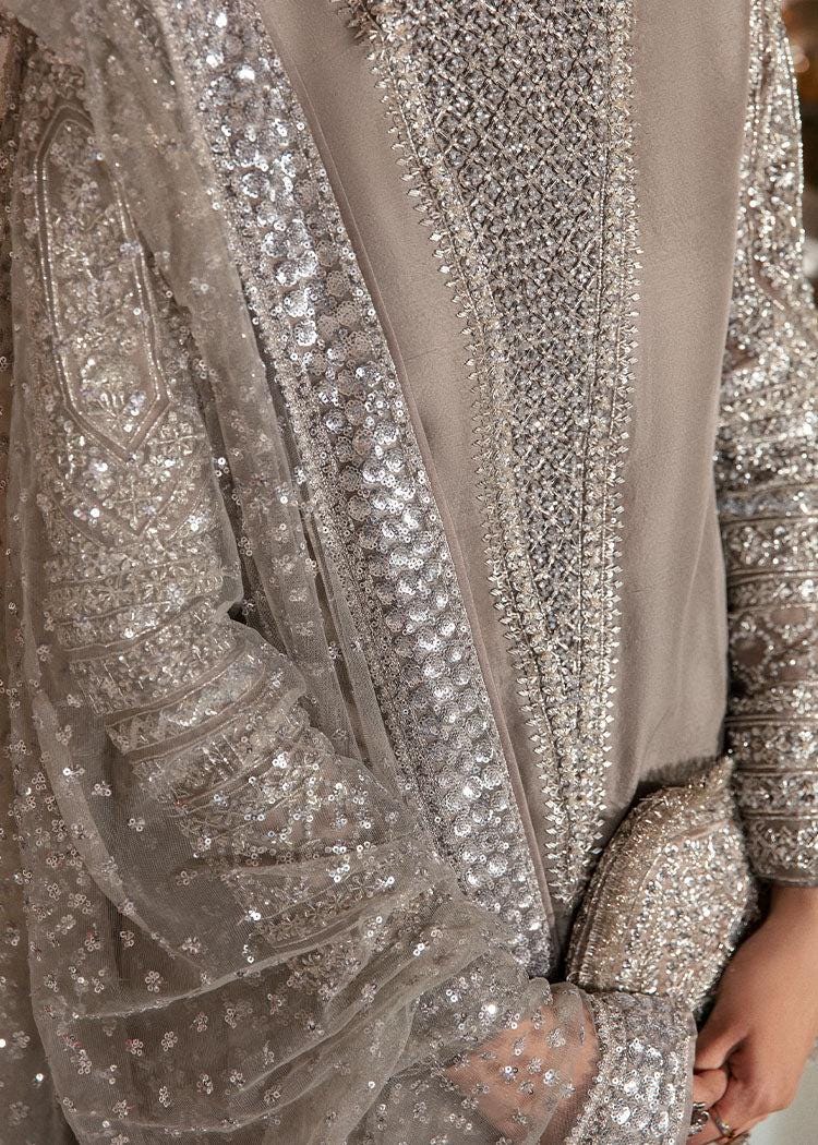 Grey Silk Salwar Kameez Suit, Embroidered Indian Wedding Dress