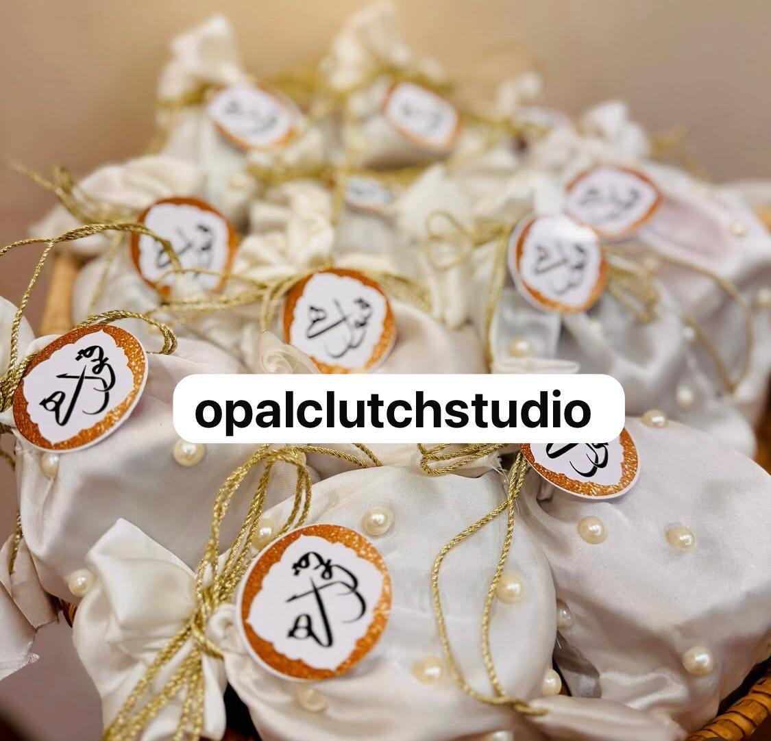 Nikkah Favors, Custom Qabool Hai Pouches, Muslim Wedding (100 pc)