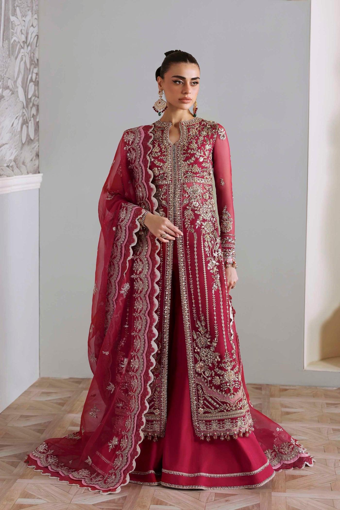 Magenta Kamdani Lehenga, Pakistani Indian Wedding Dress