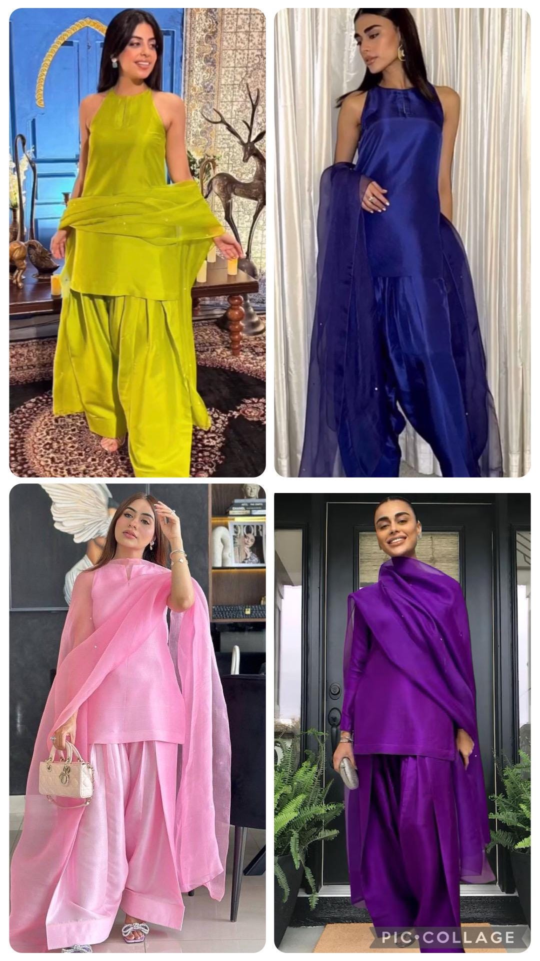 Silk Farshi Shalwar Kameez: Indian Wedding Outfit with Organza Dupatta