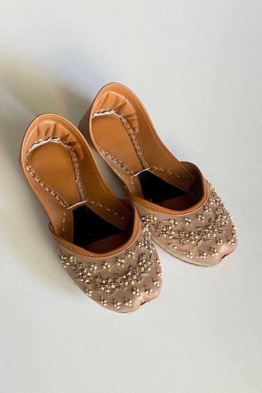 Pastel Khussa Shoes: Handmade Pakistani Bridal Flats