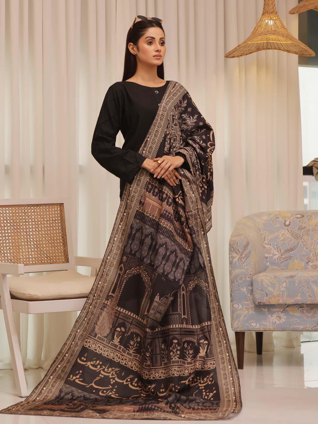 Taj Mahal Dupatta | Arabic Calligraphy Lawn Shawl